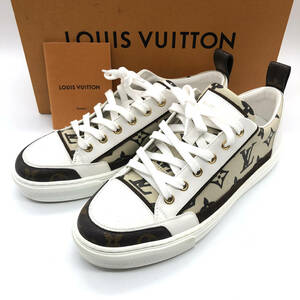 【良品/21AW】LOUIS VUITTON ルイヴィトン 1A96WL ステラー ライン スニーカー 37(1/2)サイズ キャンバス×レザー ベージュ レディース 靴