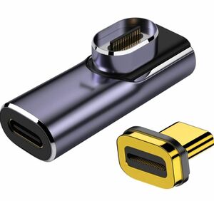 マグネット USB C L字 変換 アダプタ【40Gbps高速データ転送/140W PD急速充電/8K 140W急速充電