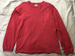 90's Goodwear グッドウェア USA製 長袖 ポケット Tシャツ サイズM 赤 RED ポケT ロンT ヘビーウェイト ヴィンテージ