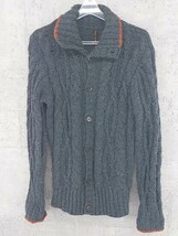 ◇ nudie jeans ヌーディージーンズ ケーブル 長袖 カーディガン XS グレー メンズ_画像2