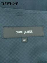 ◇ COMME CA MEN コムサメン 総柄 ストライプ シングル 2B パンツ スーツ サイズ46 ブラック メンズ_画像4