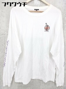 ◇ FREAK'S STORE フリークスストア 19AW プリント 長袖 Tシャツ カットソー サイズL ホワイト メンズ