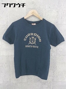 ◇ Goodwear グッドウェア USA製 プリント 半袖 Tシャツ カットソー サイズS ネイビー メンズ