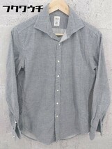 ◇ e'lento エレント ホリゾンタルカラー 長袖 シャツ Sサイズ グレー メンズ_画像2