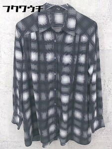 * * VICKY Vicky check long sleeve shirt blouse size 2 black gray series men's 