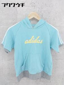 ◇ adidas アディダス キッズ 子供服 半袖 プルオーバー パーカー サイズ150 ライトブルー グレー イエロー メンズ