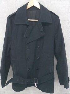 ■ BOYCOTT ボイコット ショート 長袖 トレンチ コート 3 ブラック メンズ