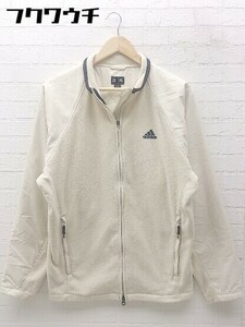 ■ adidas アディダス フリース 切替 長袖 ジャケット サイズL アイボリー系 メンズ