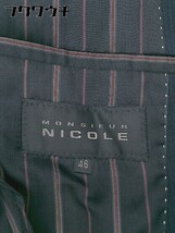 ◇ MONSIEUR NICOLE ムッシュニコル シングル 2B 長袖 テーラード ジャケット サイズ46 ネイビー系 メンズ_画像4