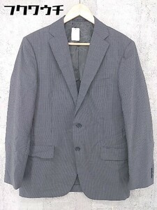 ◇ green label relaxing UNITED ARROWS ストライプ柄 シングル2B 長袖 テーラード ジャケット サイズ50 グレー メンズ