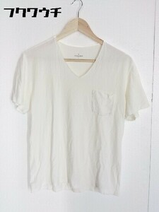 ◇ STUDIOUS ステュディオス 半袖 Vネック Tシャツ カットソー サイズ1 ホワイト メンズ