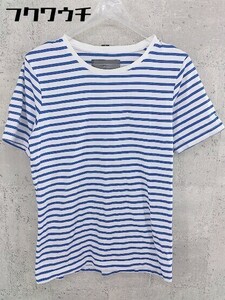 ◇ wjk ダヴルジェイケイ ボーダー 半袖 Tシャツ カットソー サイズS ブルー系 メンズ