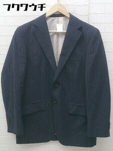 ◇ Tailor Made by KOICHI NAKANISHI ストライプ柄 シングル2B 長袖 テーラードジャケット サイズ845 ネイビー メンズ