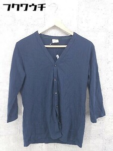 ◇ ◎green label relaxing グリーンレーベルリラクシング UNITED ARROWS 七分袖 カーディガン サイズS ネイビー メンズ