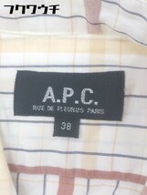 ◇ A.P.C. アー ペー セー チェック 半袖 シャツ サイズ38 ホワイト マルチ メンズ_画像4
