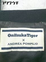 ■ Onitsuka Tiger × ANDREA POMPILIO フェイクレザー 切替 中綿 ジャケット サイズL グレー ブラック メンズ_画像6