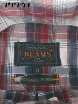 ◇ BEAMS ビームス 長袖 シャツ サイズM レッド ホワイト ネイビー メンズ_画像4