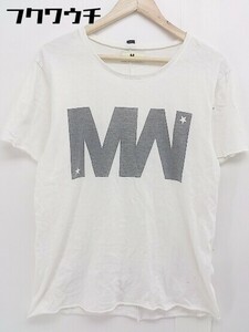 ◇ wjk ダブルジェイケイ × M THANK YOU FRIENDS 半袖 Tシャツ カットソー サイズM オフホワイト メンズ