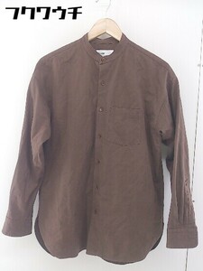 ◇ ALLEGE アレッジ スタンドカラー 長袖 シャツ サイズ1 ブラウン系 メンズ