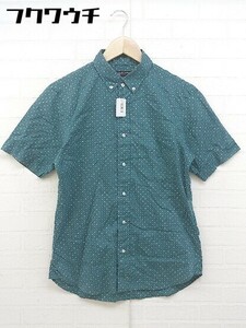 ◇ ◎ BEAUTY & YOUTH UNITED ARROWS 水玉 ドット 半袖 シャツ サイズS グリーン メンズ