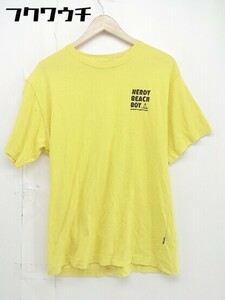 ◇ NERDY ノルディ バックプリント 半袖 Tシャツ カットソー サイズS イエロー　マルチ メンズ