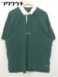 ◇ ZIP FIVE ×KANGOL 刺繍 半袖 ポロシャツ サイズ L グリーン ホワイト メンズ