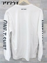 ◇ ONE T SHIRT ワンティーシャツ プリント 長袖 Tシャツ カットソー サイズM ホワイト メンズ_画像3