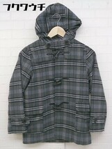 ◇ GLOBAL WORK チェック キッズ 子供服 長袖 ダッフルコート サイズＸＸＬ グレー ブラック レディース メンズ_画像2