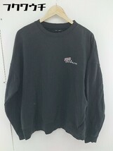 ■ FREAK'S STORE フリークスストア プリント 裏起毛 スウェット トレーナー サイズL ブラック メンズ_画像1