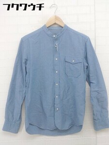 ◇ green label relaxing グリーンレーベル UNITED ARROWS バンドカラー 長袖 シャツ サイズS ブルー メンズ