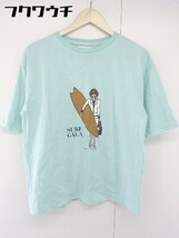 ◇ CAL O LINE キャルオーライン 半袖 Tシャツ カットソー サイズF ライトグリーン マルチ レディース メンズ_画像2