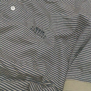 ◇ ◎ BARNEYS NEW YORK GOLF ゴルフ ボーダー 半袖 ポロシャツ サイズ48 ベージュ ネイビー メンズの画像6