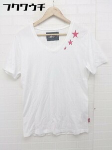 ◇ daboro ダボロ 半袖 Tシャツ カットソー サイズ4 ホワイト ピンク系 メンズ