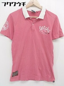◇ GOTCHA ガッチャ ロゴ　刺繍 半袖 ポロシャツ サイズM ピンク　ホワイト メンズ