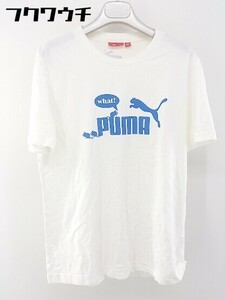 ◇ PUMA プーマ ロゴ 半袖 Tシャツ カットソー サイズL ホワイト メンズ