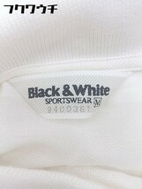 ◇ BLACK & WHITE SPORTSWEAR 胸ロゴ ボーダー 半袖 ポロシャツ サイズM ホワイト系 メンズ_画像4