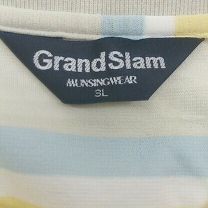 ◇ GRAND SLAM Munsingwear 胸ロゴ ボーダー 半袖 ポロシャツ サイズ3L イエロー系 メンズの画像4