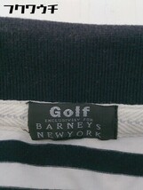 ◇ BARNEYS NEW YORK GOLF バーニーズ ニューヨーク ゴルフ ボーダー 半袖 ポロシャツ ネイビー ホワイト メンズ_画像4