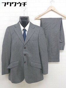 * KOICHI NAKANISHI total lining stripe 3B wool single pants suit top and bottom gray men's 