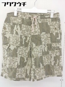 ◇ JOURNAL STANDARD ＆ CO ハイビスカス柄 ハーフパンツ サイズ L カーキ ベージュ メンズ