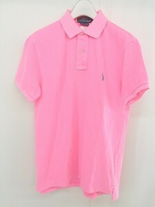 ◇ Polo by Ralph Lauren 鹿の子 ビッグポニー 半袖 ポロシャツ サイズS 170/92A ネオンピンク メンズ