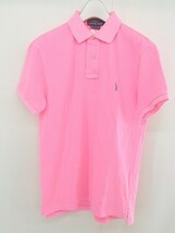 ◇ Polo by Ralph Lauren 鹿の子 ビッグポニー 半袖 ポロシャツ サイズS 170/92A ネオンピンク メンズ_画像2