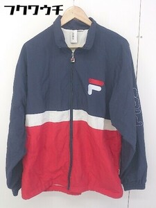 * FILA filler Zip up Logo embroidery long sleeve jacket size L navy white red men's 