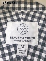 ◇ BEAUTY & YOUTH UNITED ARROWS チェック ボタンダウン BD 長袖 シャツ サイズM ブラック ホワイト メンズ_画像6