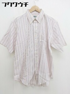 ◇ NEWYORKER ニューヨーカー チェック 半袖 Yシャツ サイズLARGE ピンク系 メンズ