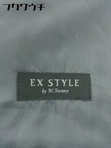 ◇ EX STYLE by B.C Factory ピンストライプ 4B 長袖 テーラードジャケット ダークグレー メンズ_画像6