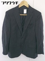 ◇ HILTON ヒルトン ストライプ 2B シングル 長袖 スーツ ジャケット サイズ 90A4 ブラック メンズ_画像2