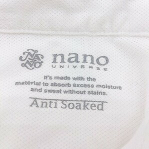◇ nano universe ナノユニバース 鹿の子 半袖 ポロシャツ 鹿の子 サイズ M ホワイト メンズの画像4