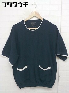 ◇ BEAMS ビームス 半袖 スモック ニット サイズM ネイビー メンズ