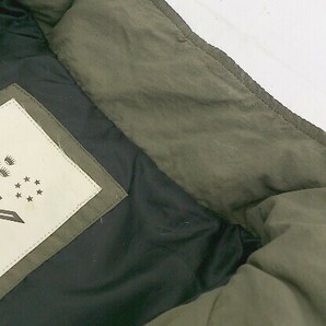 ◇ RUSS K ラスケー ジップアップ ロゴ 刺繍 ワッペン 長袖 ダウン ジャケット サイズL カーキ メンズの画像9